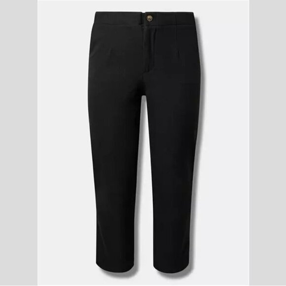 Torrid - Relaxed Straight Leg Brushed Twill High-Rise Pant in Deep Black - Picture 11 of 11